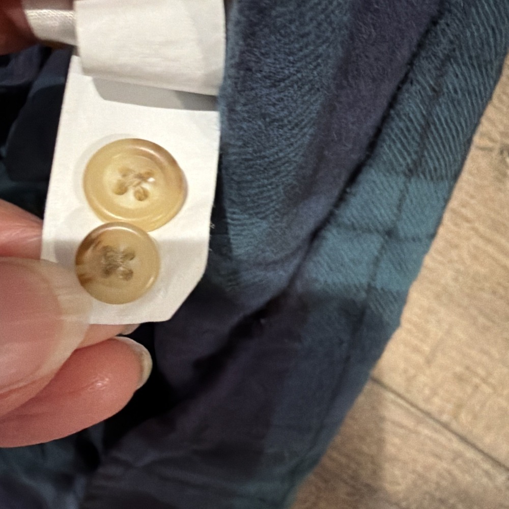 Vineyard Vines Flannel Shirt Mens Large Blue Green Plaid Classic Fit Tucker - Picture 4 of 5